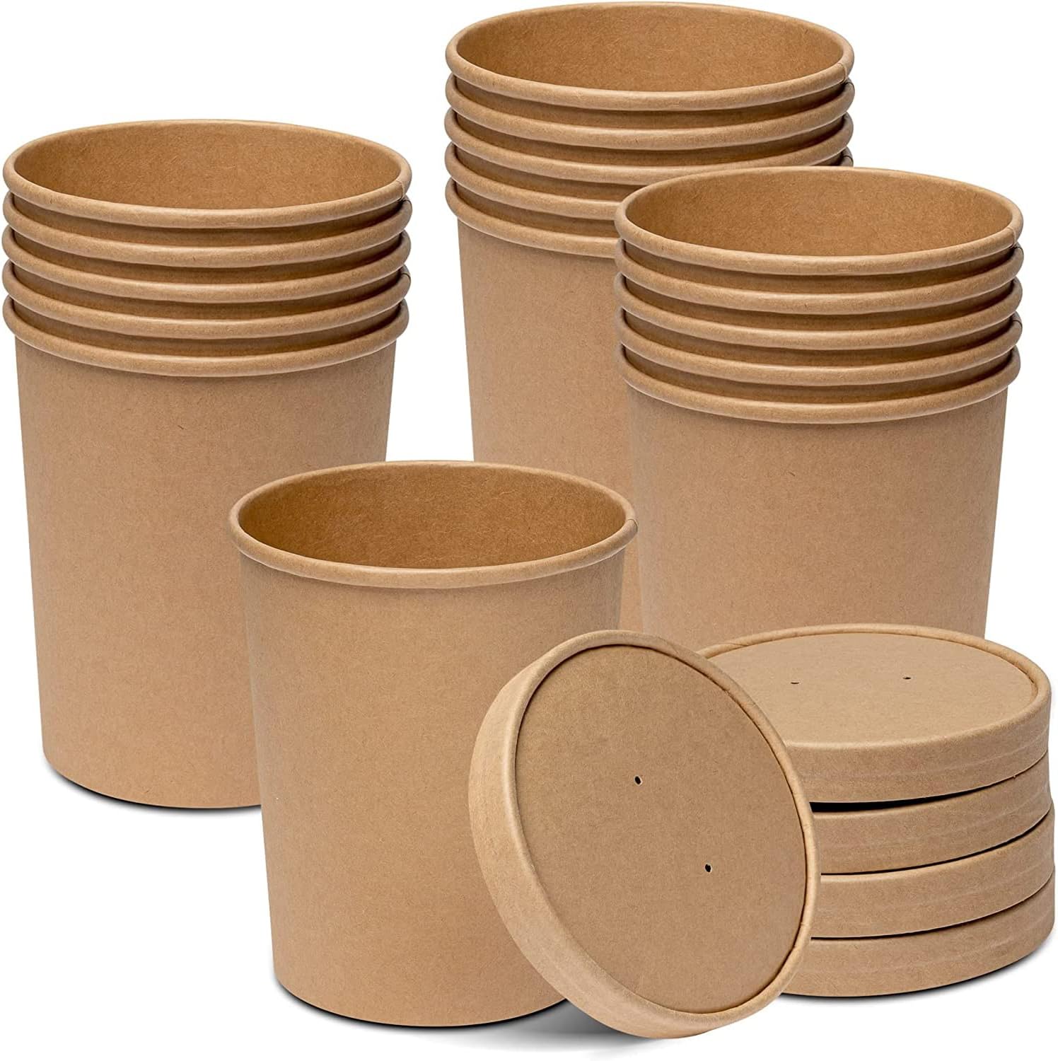 Soup Cups With Lids 32 Oz [50 Sets] To Go Soup Containers With Lids