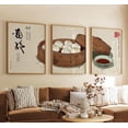 thumbnail image 1 of Soup Dumpling Print Vintage Chinese Food Illustration Kitchen Art Set 3 Stretched Canvas 12x18, 1 of 3