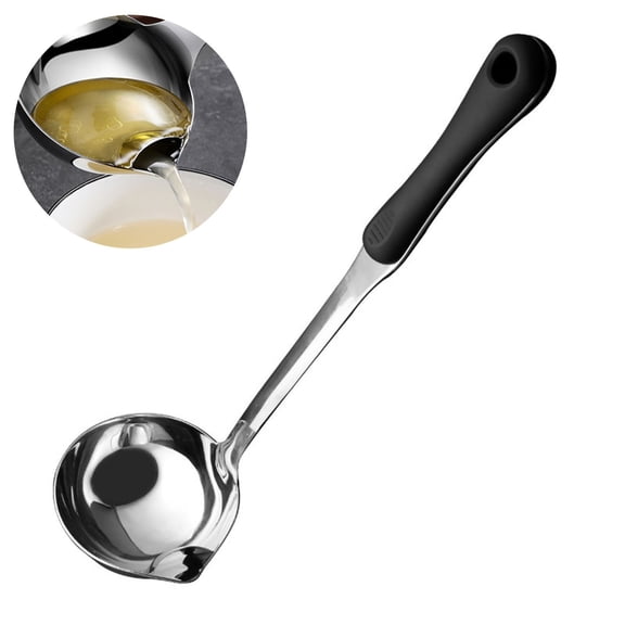 Soup Filter Spoon Stainless Steel, High Quality Cooking Kitchen Polishing Design, Oil Separation Ladle