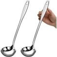 thumbnail image 1 of Soup Ladle 304 Stainless Steel 12.2Inch Metal Ladle, Extra Large Soup Spoon with Long Handle for Serving, Cooking, Stirring, Serving Soups, Silver, 1 of 14