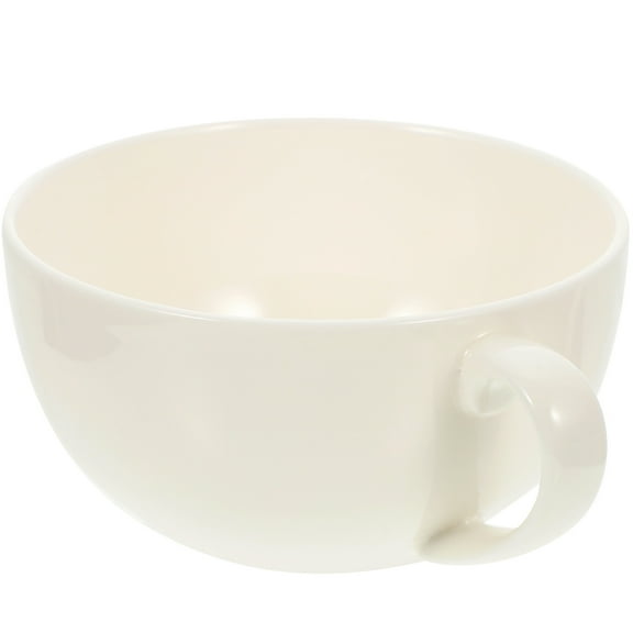 Soup Mug Ceramic Cereal Mug Large Capacity Coffee Mug White Milk Drinking Cup Ceramic Breakfast Cup for Christmas Birthday Gift DIY Decoration Breakfast Bowl