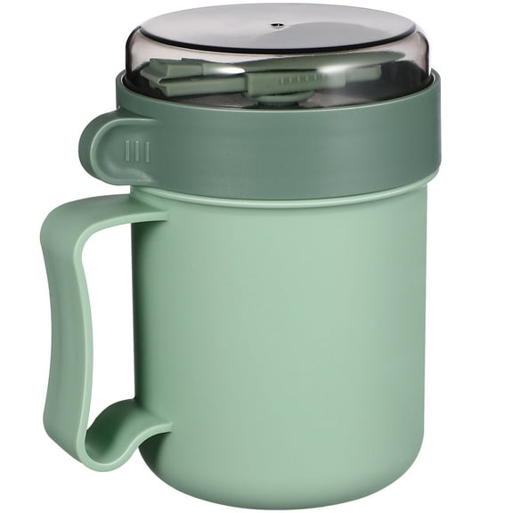Soup Mug,Microwave Soup Mug with Lid And Scoop Portable Breakfast Cup Container for Oatmeal Milk Soup Porridge