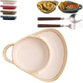 thumbnail image 1 of Soup and Sandwich Bowl, 2026 New Soup and Sandwich Plate Combo, Stoneware Dual Compartment Soups & Side Bowl Set, for Breakfast Cookies Bread Salad Fruits (A), 1 of 8