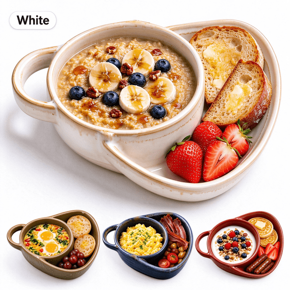 Soup and Sandwich Bowl, Ceramic Soup Bowls with Bread Holder, Beige Multi Purpose Soup and Sandwich Bowls Combo for Home, Kitchen, Breakfast Sandwiches