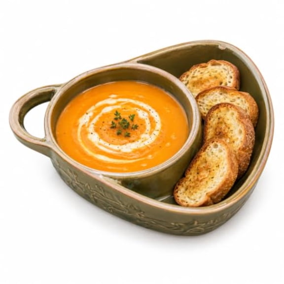 Soup and Sandwich Bowl, New Ceramic Soup and Sandwich Plate Combo with Handle, Chip and Dip Soups and Bread Bowl Combo for Breakfast Cookies Bread Salad Fruits