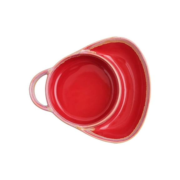 Soup & Side, Chips & Dip Bowl Set Solid Soup and Sandwich Plate Combo, Soup Bowls/Mugs/Cups with Handles Ceramic Plates, Soup and Side/Cracker Bowls Sets for Breakfast, Bread Dipping Bowls