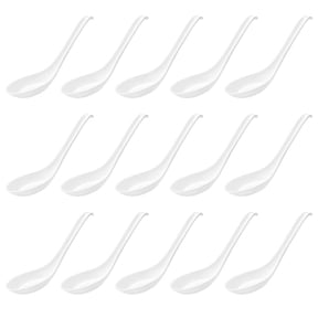 Soup Spoons,15Pcs Japanese Style Spoons Rice Spoons Chinese Asian Soup Spoons with Lo12L3180