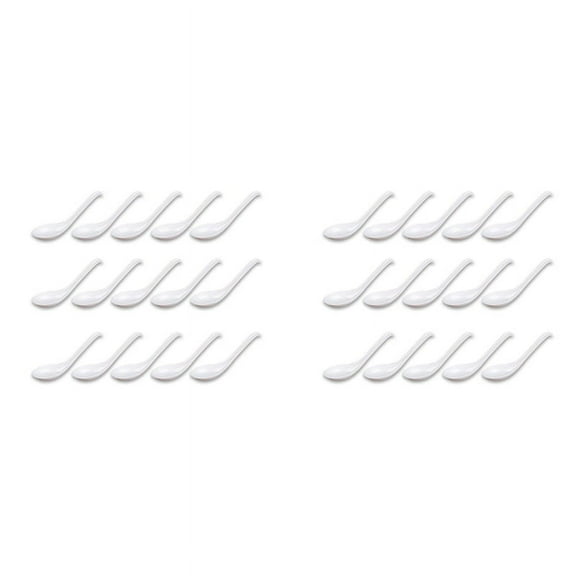 Soup Spoons,30Pcs Japanese Style Spoons Rice Chinese Asian with Long Handle for Restaurants