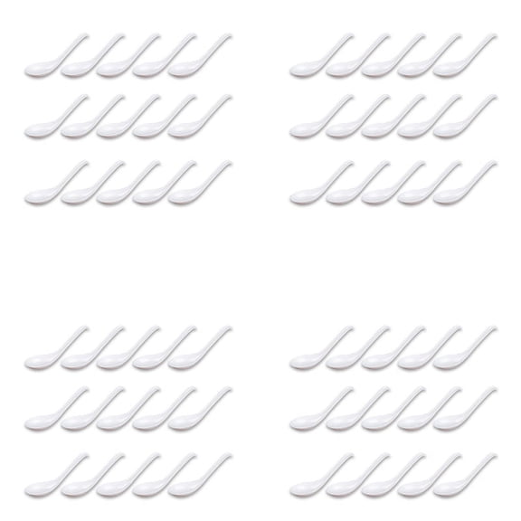 Soup Spoons,60Pcs Japanese Style Spoons Rice Spoons Chinese Asian Soup Spoons with Long Handle for Restaurants