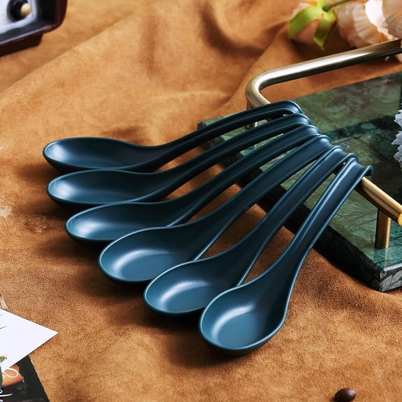 Soup Spoons Set of 12, ECO Friendly Dinner Spoon, Made of Food Grade PP, BPA Free,Easy Clean,Dishwasher Safe