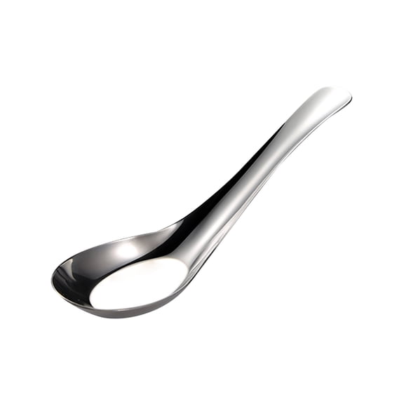 Soup Spoons Stainless Steel Dinner Spoons Set of 1 Chinese Soup Spoon Mirror Polished Asian Soup Spoons for Bouillon Dessert Cereal Thai Miso Ramen