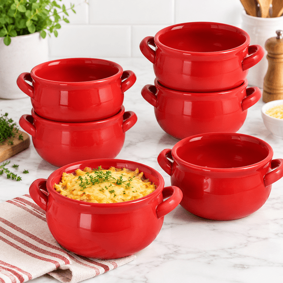 Caramic Pot Soup With Handles 16 Oz Ceramic Onion - Stackable Crocks Oven Safe For ...
