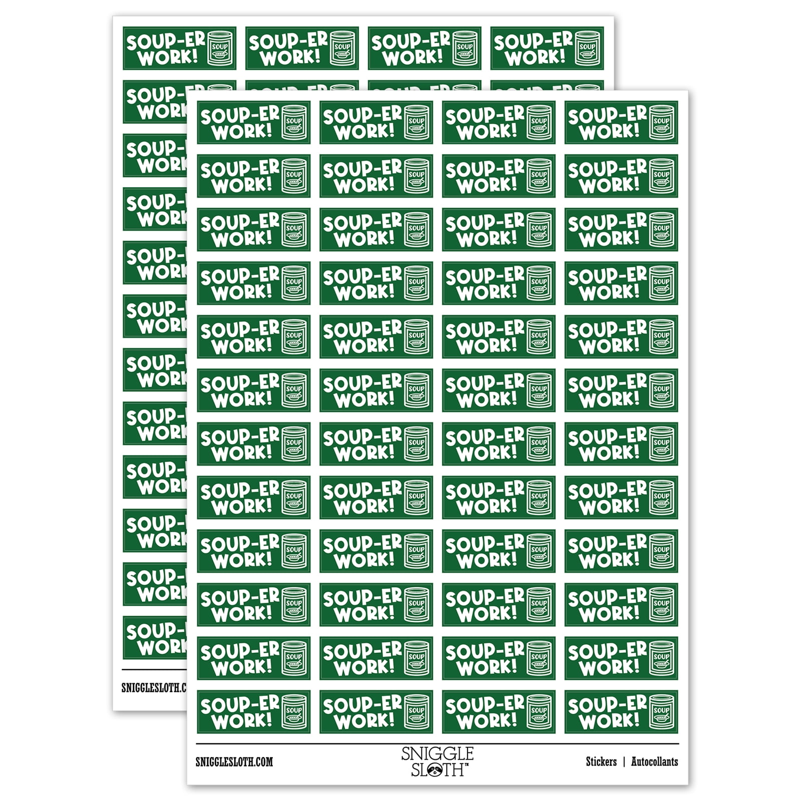 Soup-er Super Work Teacher Student School Sticker Set - Dark Green ...