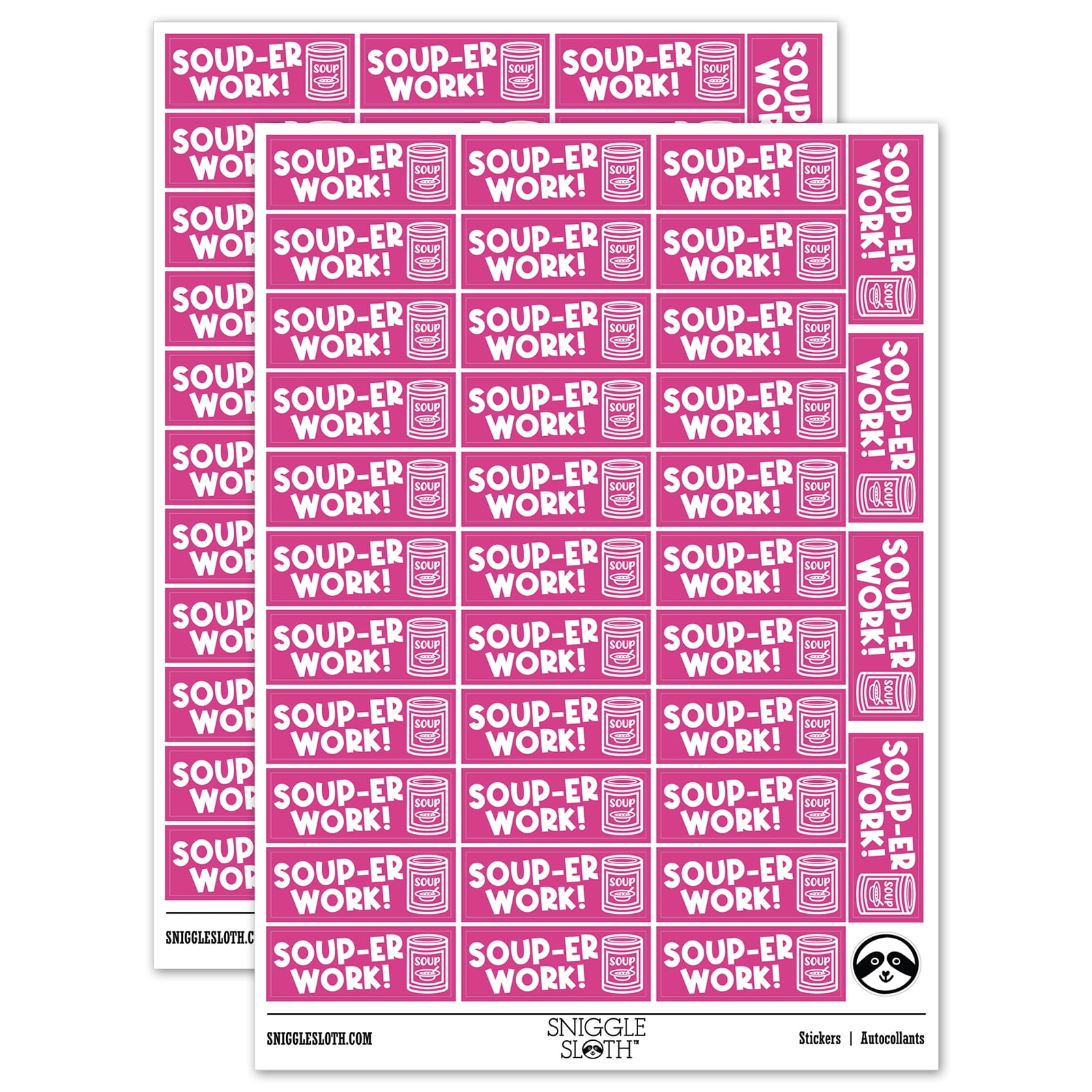 Soup-er Super Work Teacher Student School Sticker Set - Hot Pink ...
