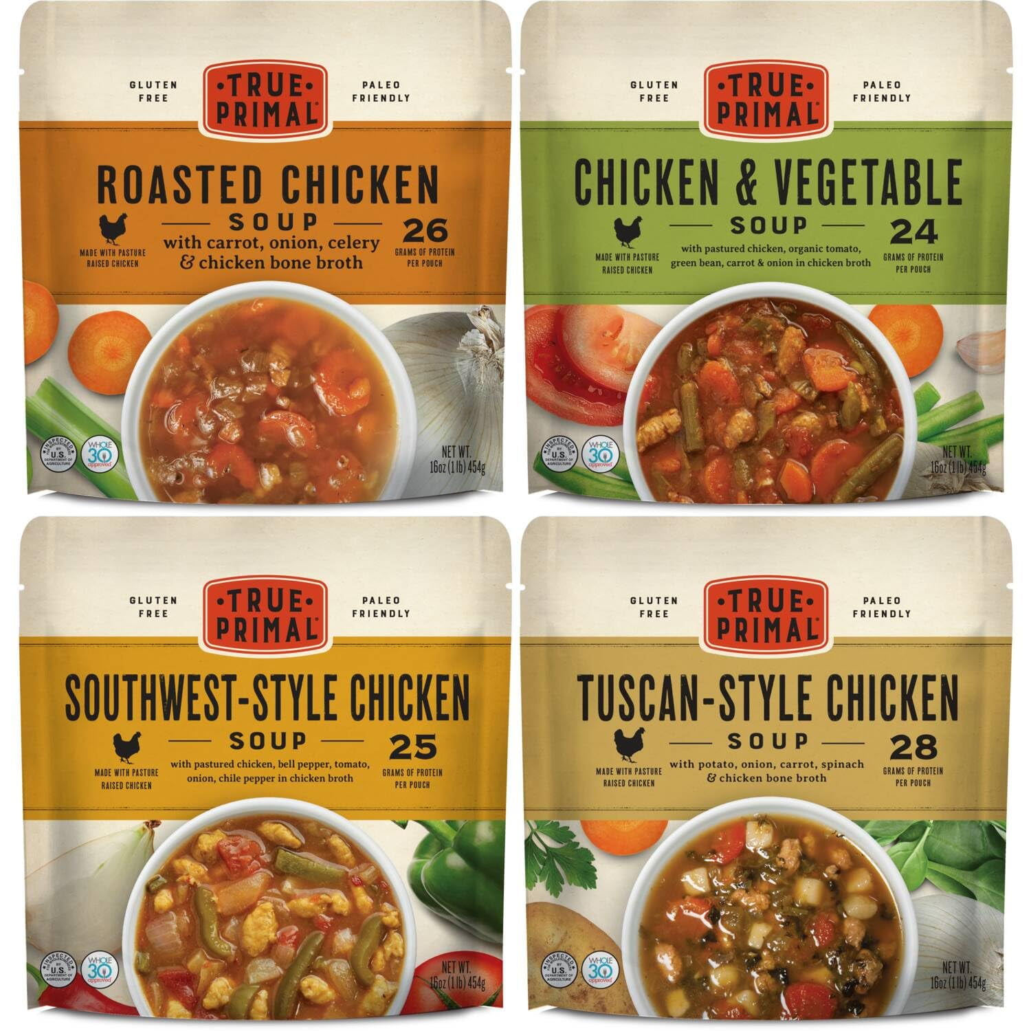 Souper Chicken Variety 8pack, Ready to eat, Gluten free, Paleo, Pastured chicken, Whole30, Keto