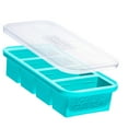 thumbnail image 1 of Souper Cubes 1 Cup Silicone Freezing Tray with Lid, Silicone Soup Freezer Molds for Freezing Broth, Soup, Leftovers and More, 1-Pack - Aqua, 1 of 7