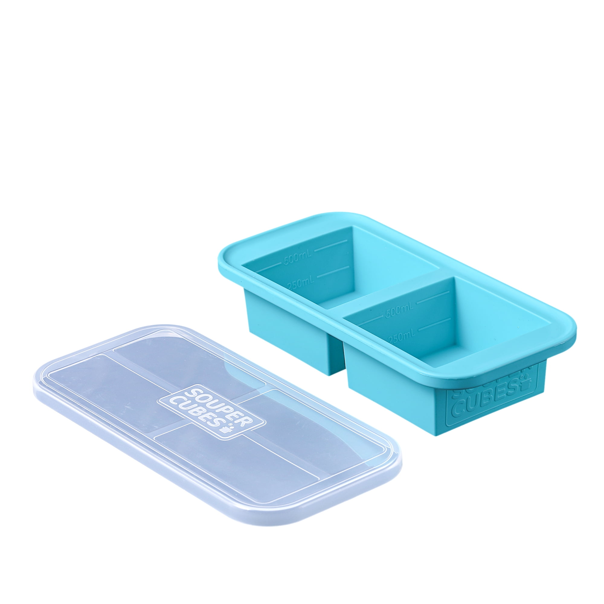 Aqua 2-Cup Silicone Freezer Tray with Clear Lid