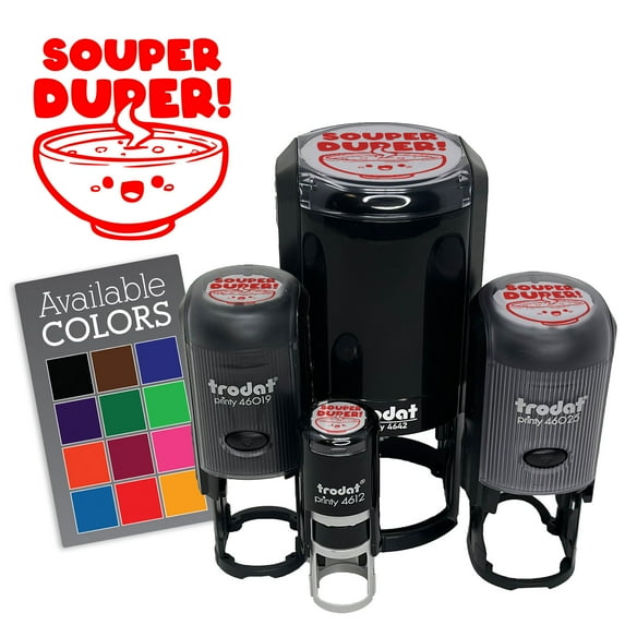 Souper Duper Super Soup Work Compliment Positive Self-Inking Rubber Stamp for Stamping Ink Stamper Crafting Planners - 3/4 Inch Small - Green Ink