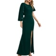 thumbnail image 1 of SouqFone Cocktail Dresses for Women Evening Party Split Mermaid Dress-L,Dark Green, 1 of 9