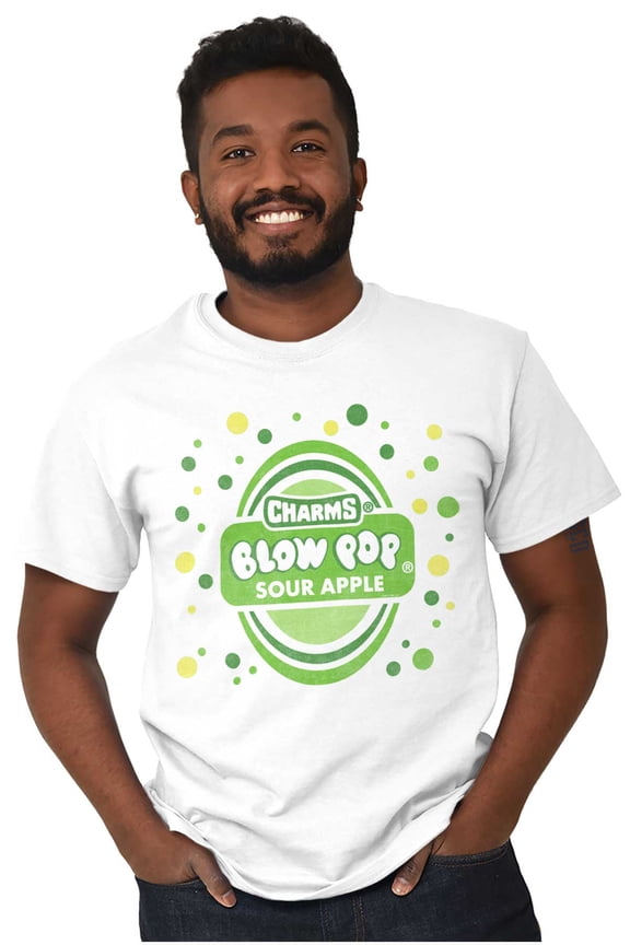 Sour Apple Blow Pop Retro Candy Logo Men's Graphic T Shirt Tees Brisco Brands M