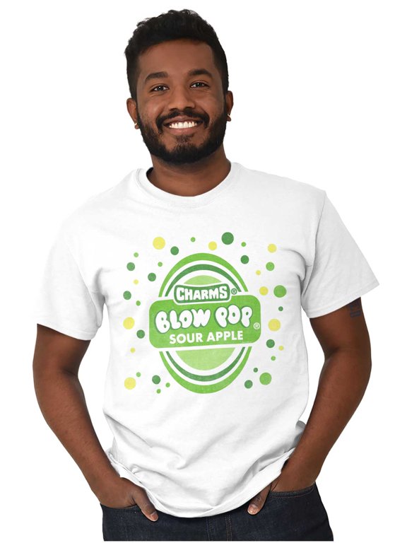 Sour Apple Blow Pop Retro Candy Logo Men's Graphic T Shirt Tees Brisco Brands M