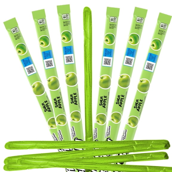Sour Apple Laffy Taffy Rope Candy, 24 Pack, Taffy Candy, Individually Wrapped Candy, 0.81 Ounce Ropes
