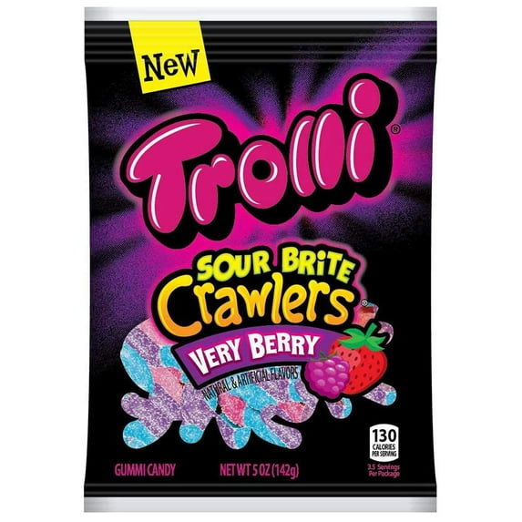Sour Brite Crawlers Very Berry, 5 Ounce, Pack of 12