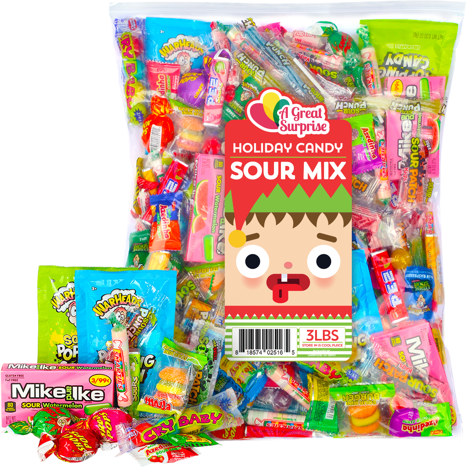 Warheads Sour Candy Assortment Easter Egg Candy, 5.22 Oz.