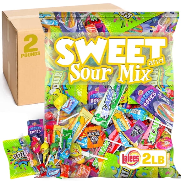 Lalees Ultimate Candy Variety Pack, 2 lb Bulk Individually Wrapped Assorted Sour Candy for Piñatas, Goodie Bags, Party Favors, Candy Bowls & Kids Parties