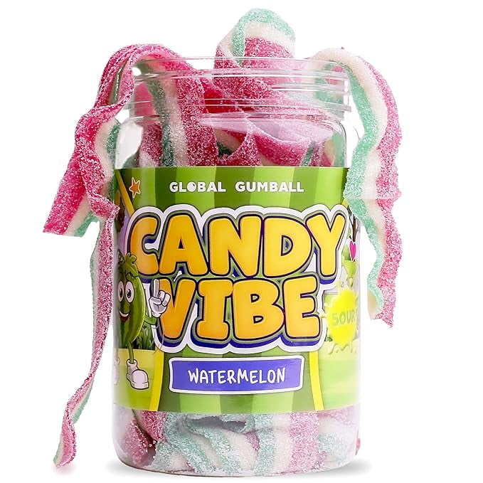 Sour Candy - Watermelon Belt Candy - 0.55 Lb Candy Belts in Bottle ...