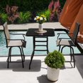 thumbnail image 1 of Sour Citrus 3-Piece Bar Table and Chairs Set Outdoor Bar Set with All Weather Textilene Bar Stools and Bar Height Table for Deck, Poolside, Garden, Porch, 1 of 7