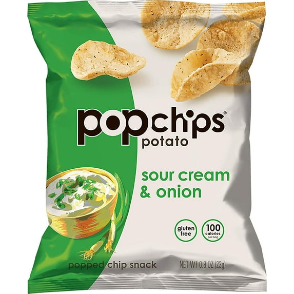 Sour Cream & Onion Potato Chips Single Serve 0.8 oz Bags (Pack of 24)
