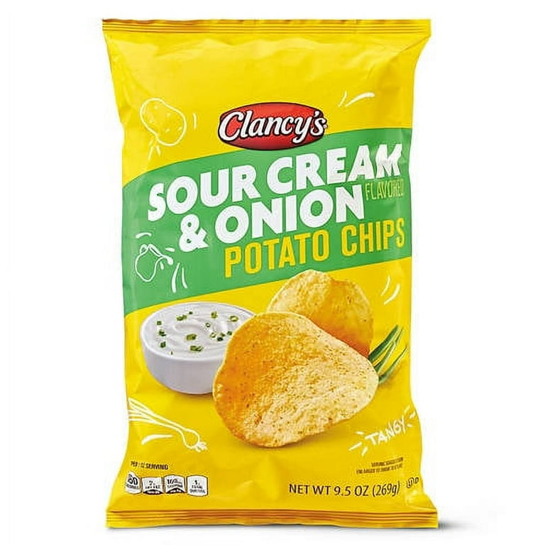Sour Cream and Onion Potato Chips, 9.5 oz- Pack of 5
