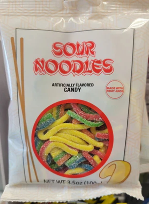 Sour Noodles Candy Asian Theme Gummy Noodles with fruit juice, 3.5 oz Sour Noodles Candy Asian Theme Gummy Noodles with fruit juice, 3.5 oz