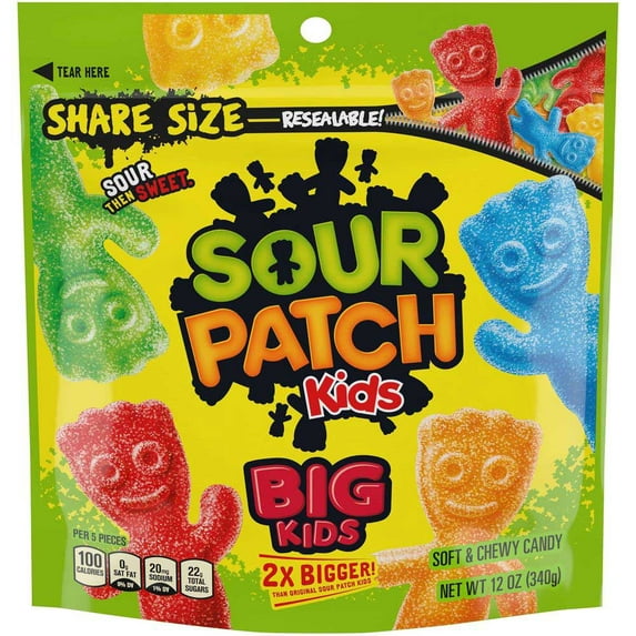 Sour Patch Big Kids Soft and Chewy Candy, 12 Ounce Bag -- 12 per case.