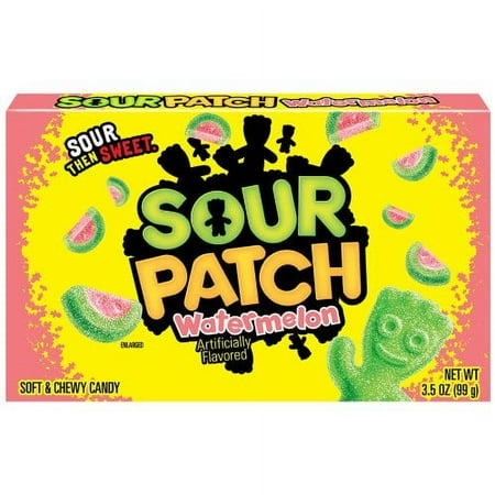 Sour Patch Candy Watermelon Sour Then Sweet Theater Box Size 3.5 Oz (Pack of 3)