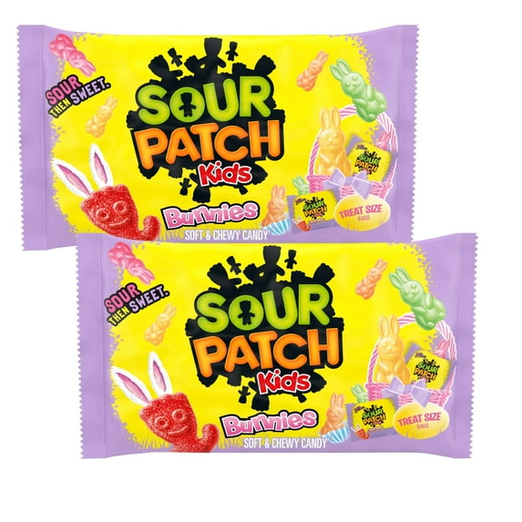 Sour Patch Kids Bunnies Soft Chewy Candy, Assorted Fruit Flavor, 2-Pack, 7.93oz
