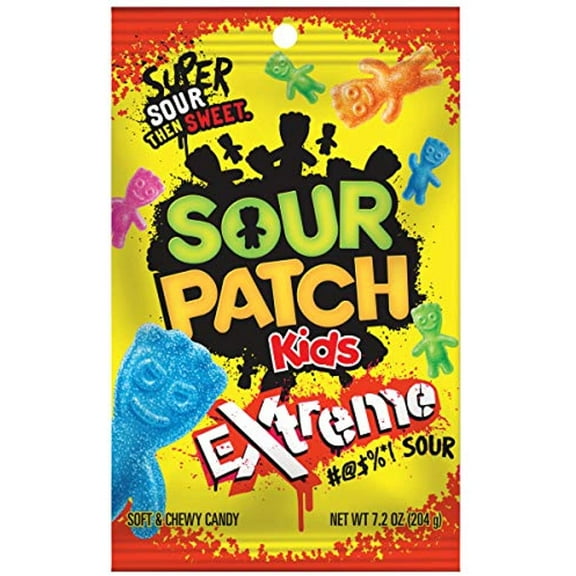 Sour Patch Kids Candy, Extreme Flavor, 1 Bag (7.2 Oz.)