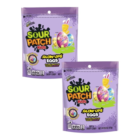 Sour Patch Glow Ups Eggs Soft Chewy Candy 8.4 oz, 2 Pack