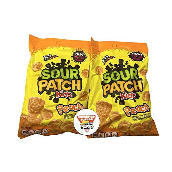 Sour Patch Kids Peach Chewy Candy 8 OZ Bag (Pack of Two)