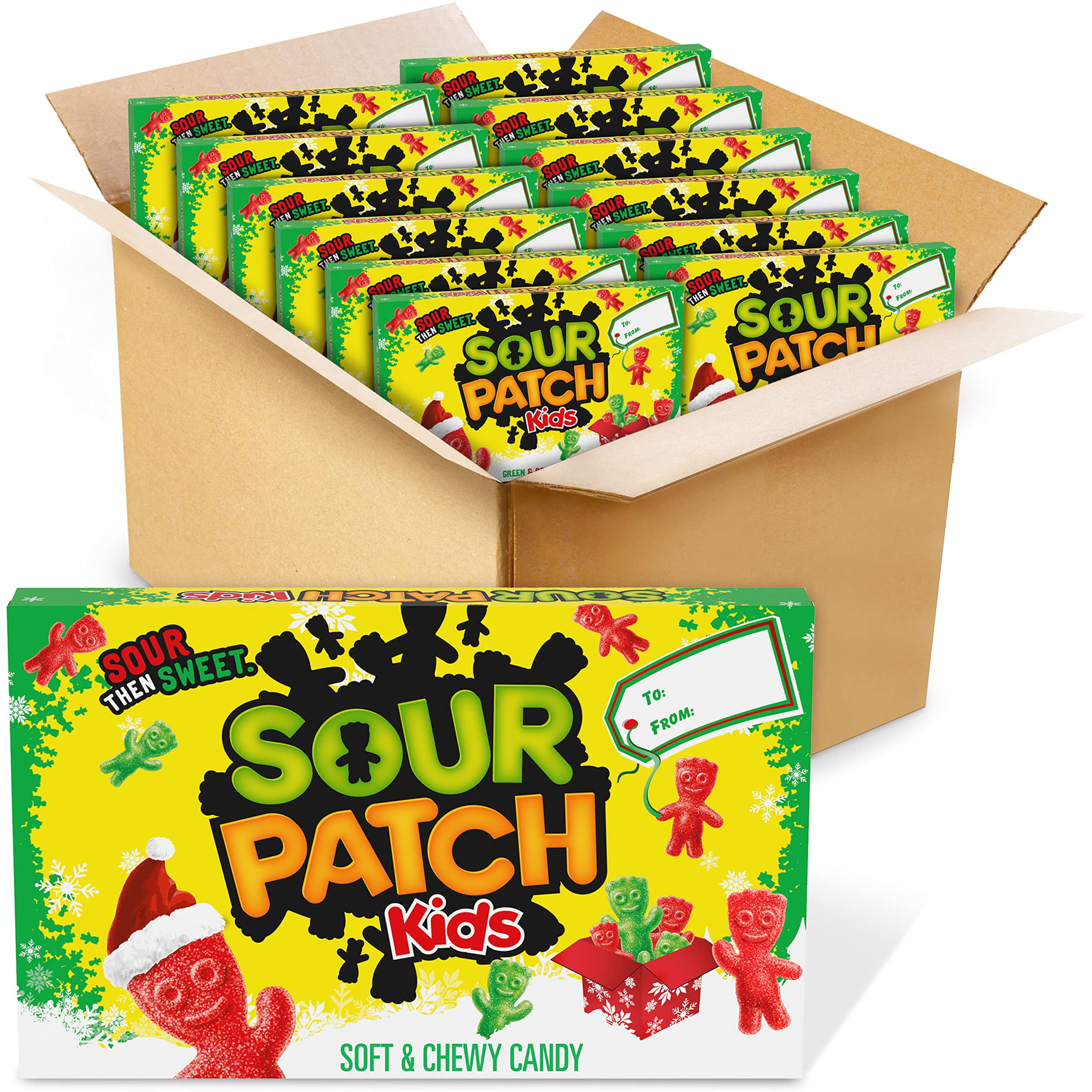 Sour Patch Kids Red & Green Soft & Chewy Holiday Candy, 12 - 3.1 Oz ...