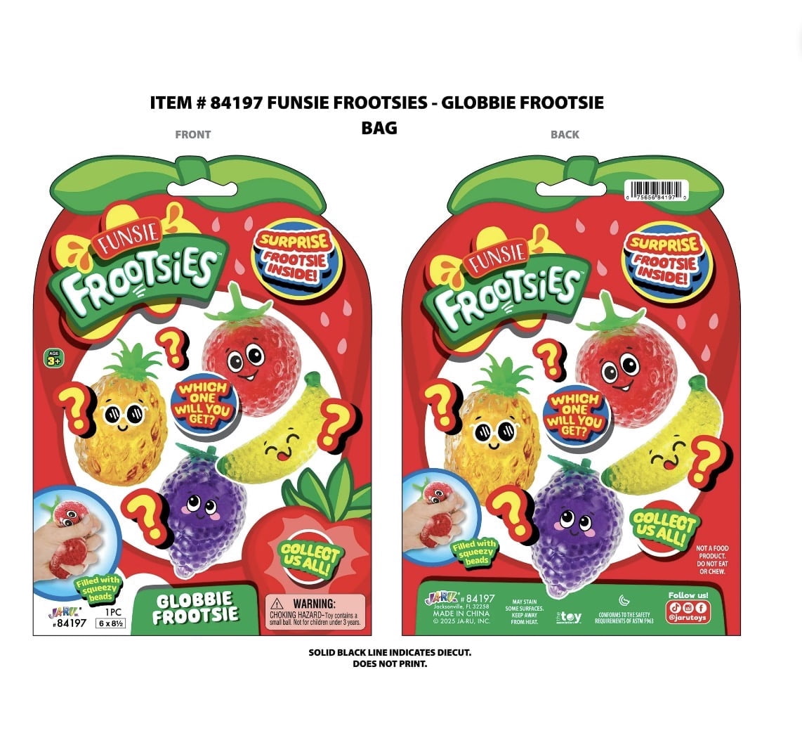Ja-Ru Squish Attachment Globby Frootsies Novelty Squeeze Fruit