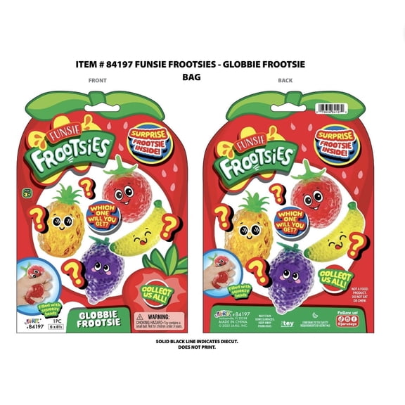 Ja-Ru Squish Attachment Globby Frootsies Novelty Squeeze Fruit