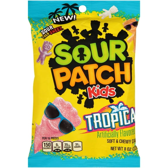 Sour Patch Kids Tropical Fat Free Soft Candy, 8 oz - Case of 12