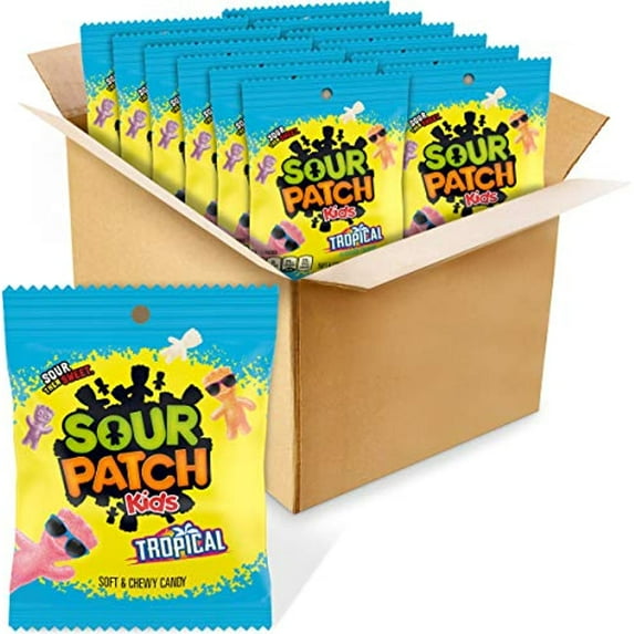 Sour Patch Kids Tropical Soft & Chewy Candy, 3.6 Ounce Bags (Pack Of 12), 12Count