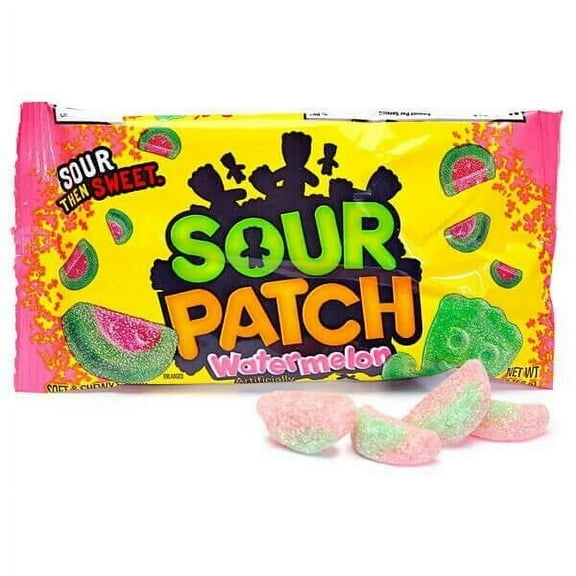 Sour Patch Watermelon - 6 Bags - 2oz Bag - Chewy Sour Candy - FREE SHIPPING