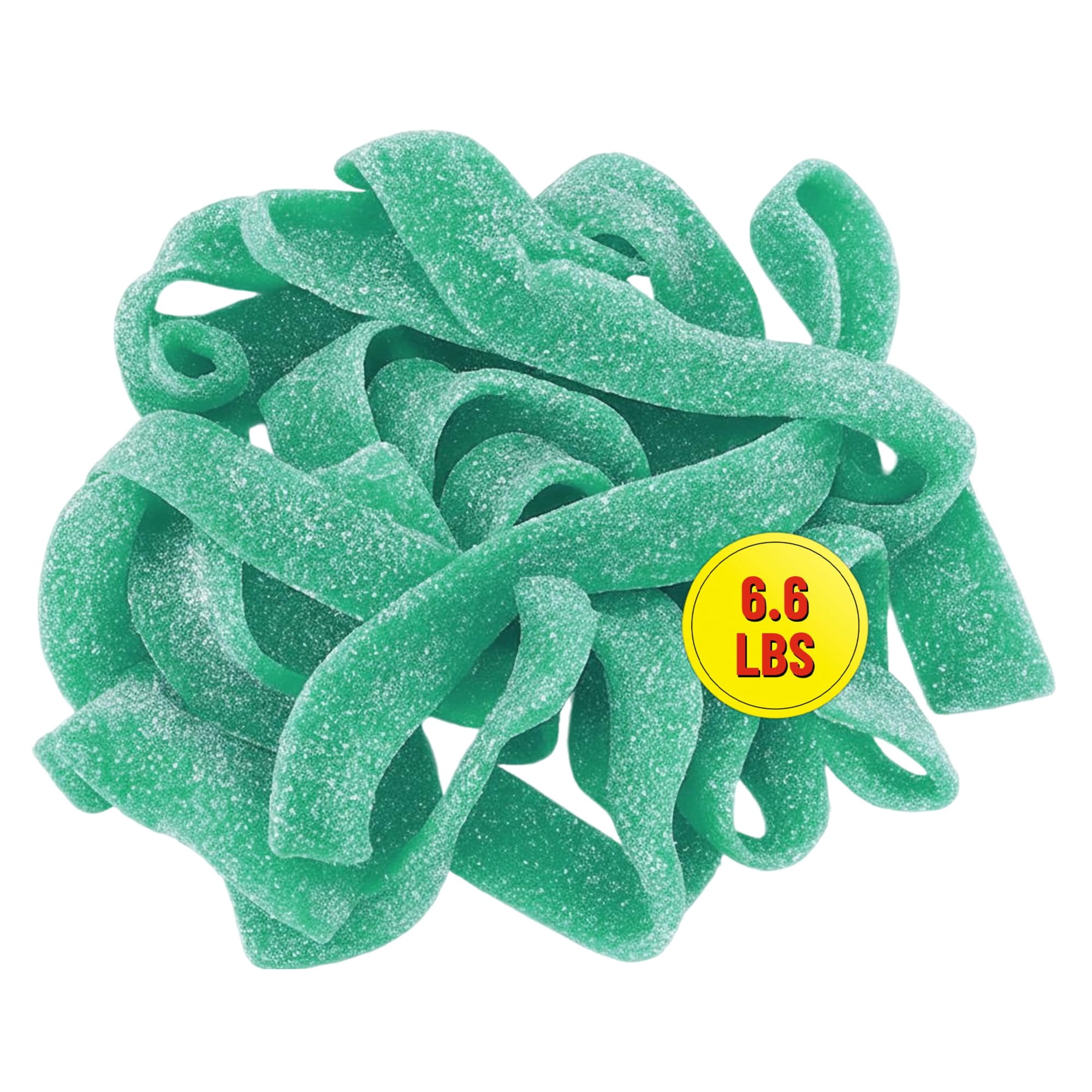 Sour Power Premium Green Apple Candy Belts  The Original Sour Candy Since 1985  6.6 lb Bulk Bag  Vegan, Non-GMO, Gelatin Free  Soft, Chewy, Sweet & Tart Retro Treats
