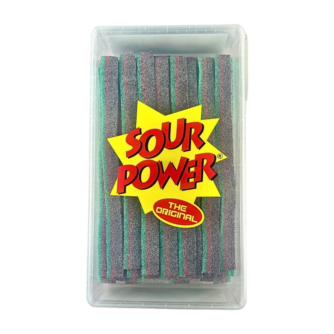 Sour Power Watermelon Candy Belts, 2.5 lb Bulk Tub Resealable, Vegan Sour Candy Since 1985, Soft Chewy Sweet Tart Belts, Non-GMO Gelatin Free, Bubble Wrapped & Boxed for Shipping