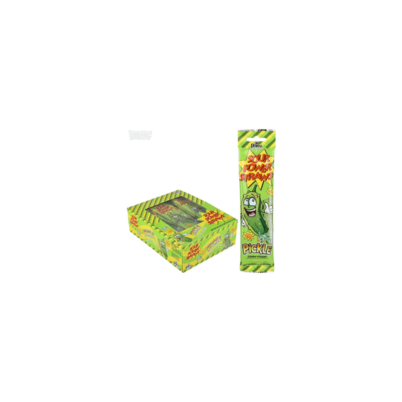 Sour Power Straws Pickle Candy Straws 1.75 oz Packs, 24 Count Box