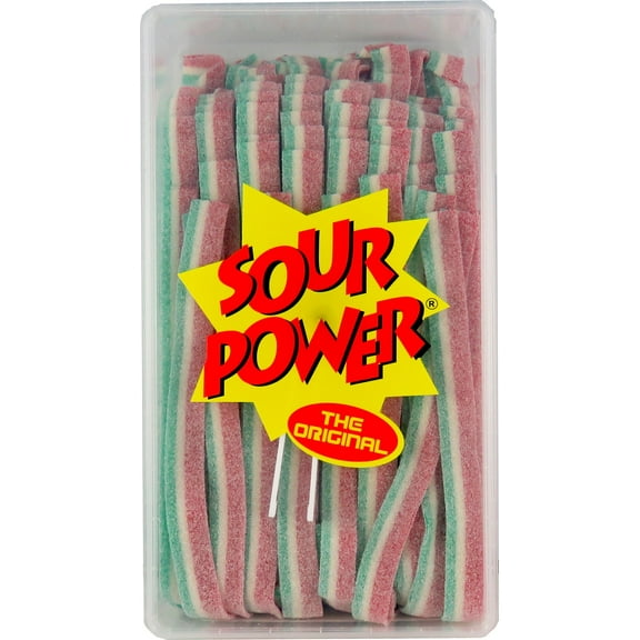 Sour Power Candy Belts, Watermelon Belts, 150-Count Tubs, 42.3 Ounce Pack of 2